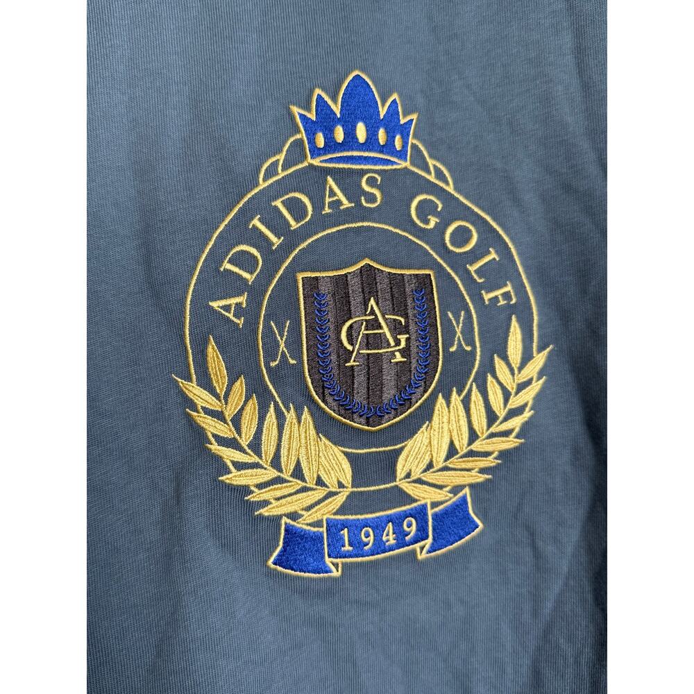NWT Adidas Men’s Golf Crest Logo Long Sleeve Performance‎ Shirt Blue 2XL - Picture 2 of 14